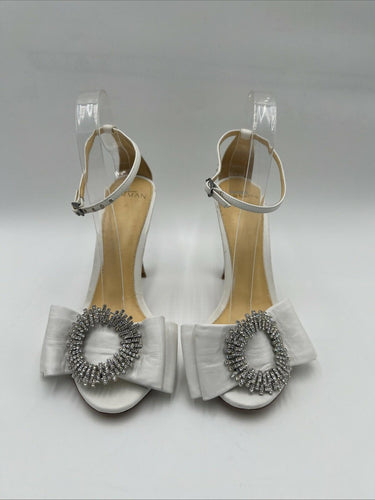 Women’s Alexandre Birman Maddie White leather sandal Heels Size 39.5 Alexandre Birman