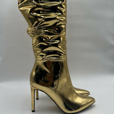 INC Women’s IYONNA Tall Over-The-Knee Boots Gold Size 8.5M INC International Concepts