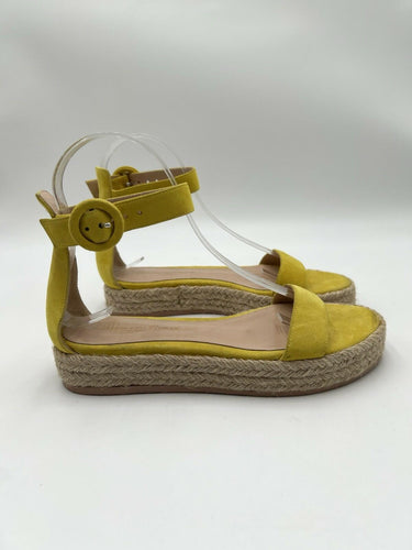 Gianvito Rossi yellow suede platform espadrille sandals Size 35 GIANVITO ROSSI
