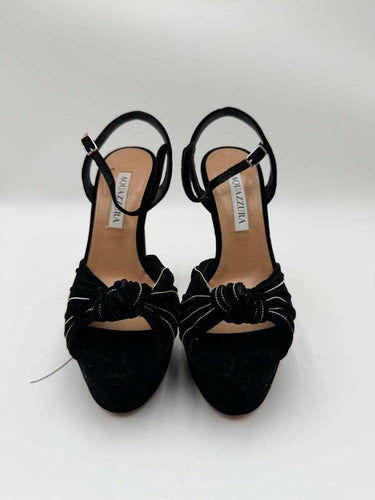Women's Aquazzura Bow Detailed Open Toe Sandals Black Size 36.5