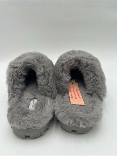 Kelly & Katie Women’s Kennedy Slipper Silver Fur Size S(5-6) Kelly & Katie