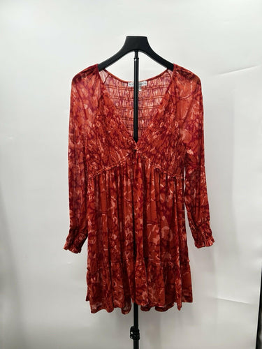 Beyond the Radar red long-sleeve knit mini dress Size S Beyond