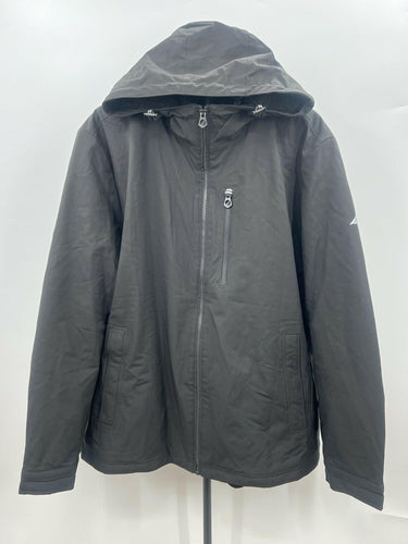 Nautica Jacket Mens Black Sherpa Lined Hooded Water Resistant Active Warm XL Nautica