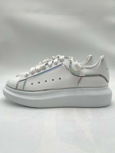 Alexander McQueen Oversized Sneakers White Leather iridescent silver Size 42 Alexander McQueen