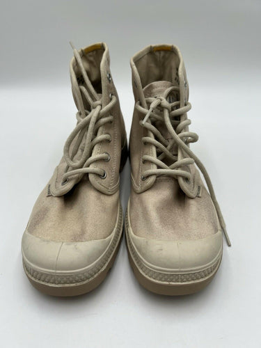 Palladium Pampa Hi Canvas Combat Boots Beige Womens 8 Mens 6.5