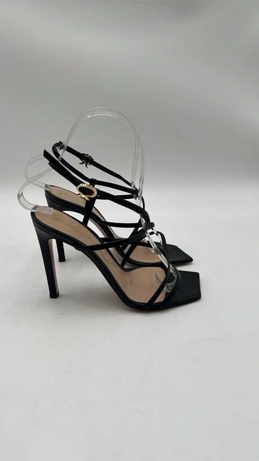 Women’s Gianvito Rossi Glove 85MM Leather Slingback Sandals Black Size 35.5 GIANVITO ROSSI
