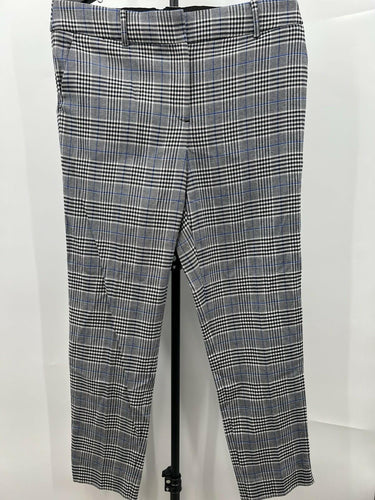 Talbots Hampshire Ankle Pants Plaid Gray Blue Check Houndstooth Work 10 Talbots