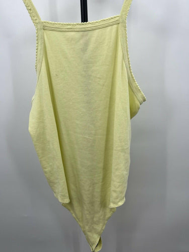 BP Yellow Ribbed Bodysuit Square Neck Tank Top Plus Size 1X Bp.