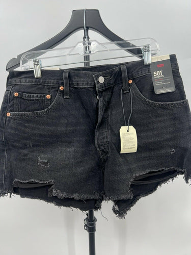 Levi's 501 Shorts High Rise Black Washed Distressed Destroyed NWT Womens Size 33 Levi's