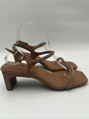 Women’s Anne Klein Jelina Black Heel heeled chain sandal Size 9M Anne Klein