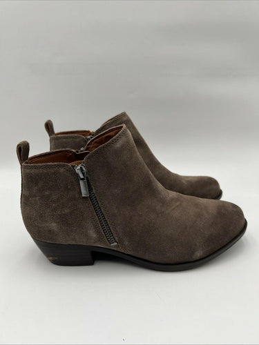 Women's Lucky Brand Basel Bootie Side Zip Ankle Boots Dark Gray Suede Size 9W Lucky Brand