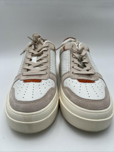 Le Tigre MIDTOWN White/Taupe Leather Low Top Lace Up Platform Sneakers, Size 9.5 Le Tigre