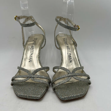 Women’s Stuart Weitzman Glittering Gold strappy heeled sandals Size 7B Stuart Weitzman