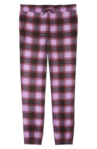 Love, Fire Kids' Smocked Joggers in Purple Check Size L Love, Fire