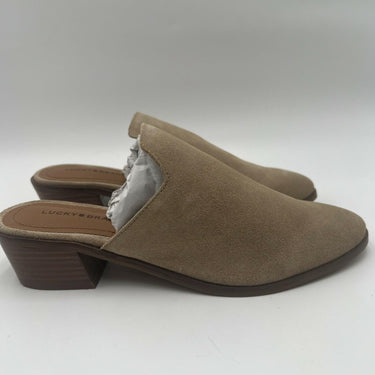 Women’s Lucky Brand Meistar Mule in taupe suede Size 8M Lucky Brand