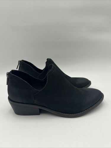Women’s Lucky Brand Fitina Block Heel Booties Black Leather Size 7.5M Lucky Brand