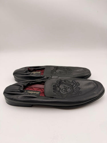 Men’s DOLCE & GABBANA Black Leather Slip On Flat Loafers Shoes Size 7 UK Dolce&Gabbana