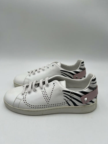 Valentino Garavani Backnet zebra-print sneakers featuring a pink heel Size 38.5 Valentino