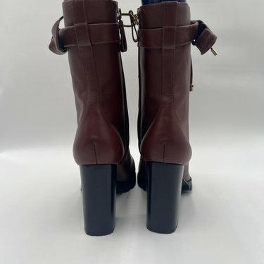 Women’s Alexandre Birman Evelyn Lace Up Brown Leather booties Size 40.5 Alexandre Birman