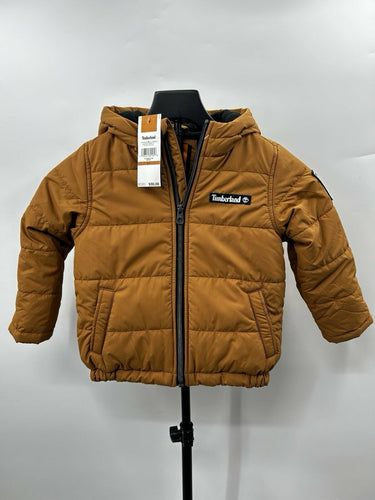 Timberland puffer jacket tan wheat Hooded Full Zip 3T Timberland