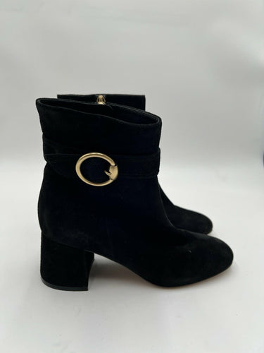 Women’s Gianvito Rossi Pamela Black suede ankle Side Zip boots Size 36.5 GIANVITO ROSSI