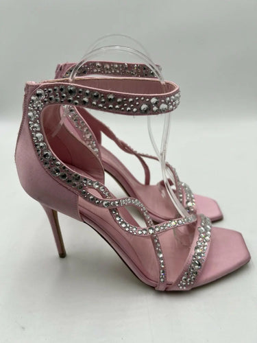 Alexander McQueen crystal-embellished satin high-heel sandals In Pink Size 37.5 Alexander McQueen