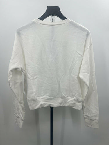 Abound Sweatshirt Womens White Cropped Crewneck Basic Lounge M ABOUND
