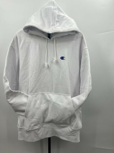 Champion Hoodie Mens White Reverse Weave Embroidered C Logo Fleece XL Champion