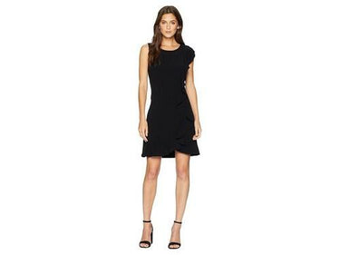 kensie Sleek Stretch Crepe Dress KS8K8276 (Black) Women's Dress Size S kensie