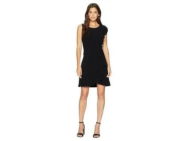 kensie Sleek Stretch Crepe Dress KS8K8276 (Black) Women's Dress Size S kensie