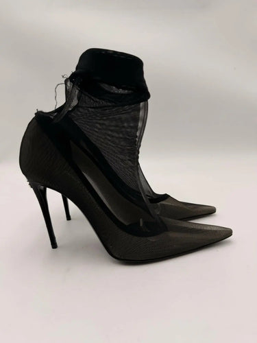 Dolce & Gabbana Women's Black Stretch Tulle Ankle Heel Booties Shoes Size 36.5 Dolce&Gabbana