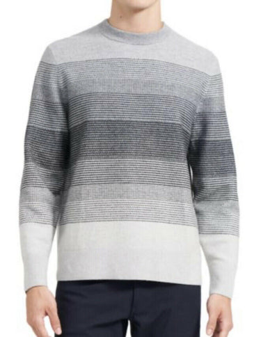 NWT THEORY Mens Burton Crewneck Sweater Grey Multi Size XL Theory