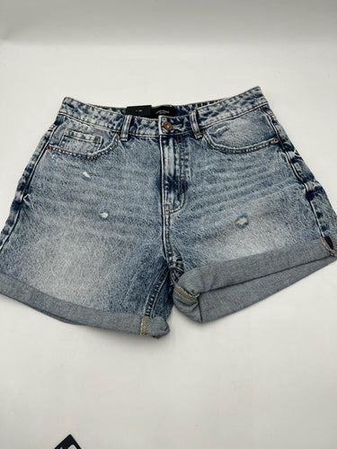 Vero Moda Denim Shorts Joana Cuffed Acid Wash Distressed NWT - M Vero Moda