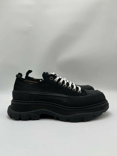 Alexander McQueen black canvas Tread Slick lace-up sneaker Size 42 Alexander McQueen