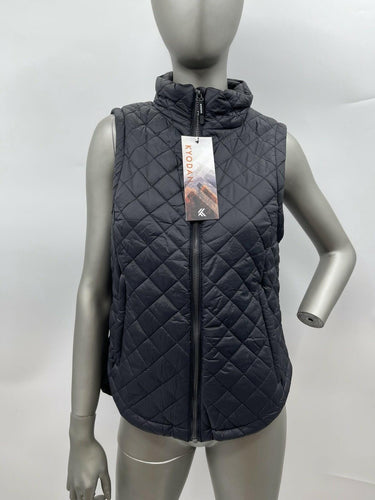 NWT Women’s Kyodan Full Zip Quilted Puffer Vest Color Black Size M Kyodan