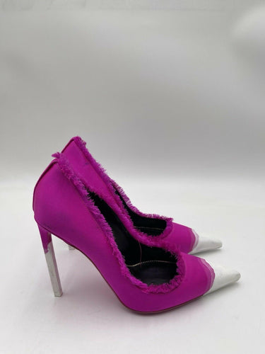 Tom Ford painted satin pumps frayed edge and a white stiletto heel Size 37 Tom Ford
