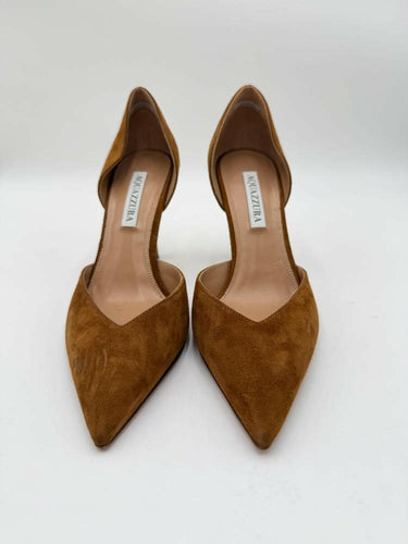 Aquazzura Women’s Uptown Suede Pumps Brown Size 37.5