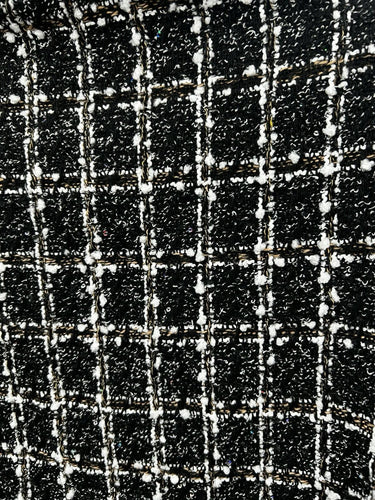 Vince Camuto Woman’s black and white plaid tweed cape Plush Faux Fur Trim Size 0 Vince Camuto