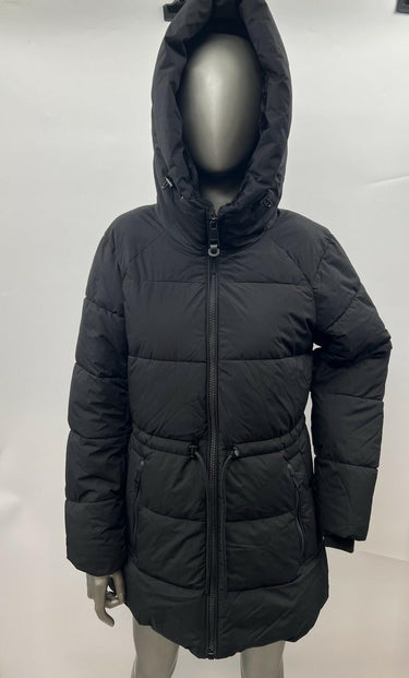 NWOT Women’s DKNY Long Puffer Parka Lined Hooded Jacket Black Size S DKNY