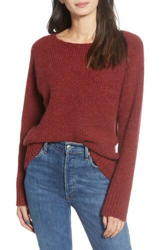 Women's Chelsea28 Rib Metallic Sweater red velvet, Size X-Large Chelsea28