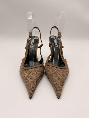Versace Allover-jacquard 65mm Heel Slingback Pumps Size 38 Versace