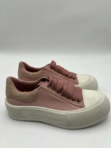 Alexander McQueen Women's Deck Lace-Up Plimsolls in the Magnolia pink Size 35.5 Alexander McQueen