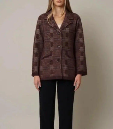 NWT Cyrus Women’s Long Sleeve Mink Jacket, Stockholm Plaid Size M Cyrus