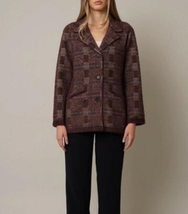 NWT Cyrus Women’s Long Sleeve Mink Jacket, Stockholm Plaid Size M Cyrus
