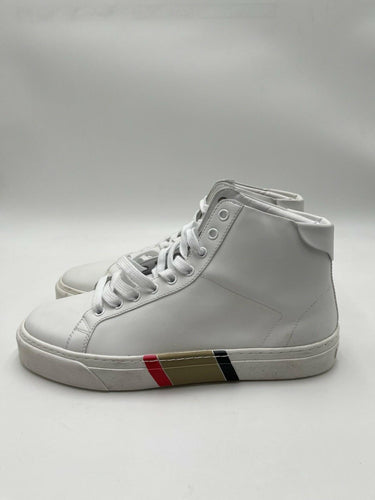 Men’s Burberry Rangleton High-Top Leather Sneakers in optic white Size 41