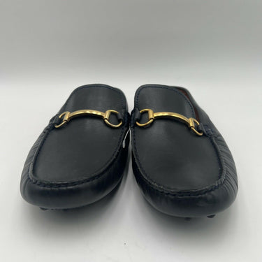 Men’s Saks Fifth Avenue Dark Gray Leather horsebit slip-on loafers Mules Size 8M Saks Fifth Avenue