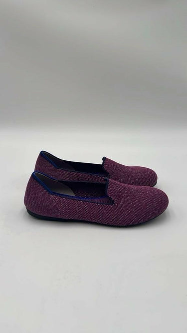 Women’s ROTHY’S Loafer Purple Sparkle Knit Round Toe Slip On Flats Size 4 Rothy’s
