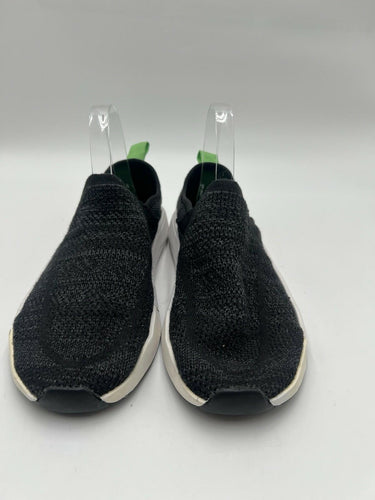 Sanuk Black Heather Knit Slip On Sneakers Green Pull Tab Size 8