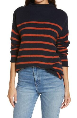 Madewell Willow Stripe Coziest Yarn Funnel Neck Sweater Size Xx-Small Madewell