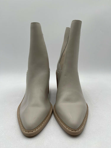 Women’s Crown Vintage Pimmy Bootie Beige Leather Ankle Boot Size 9M